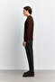 Men's Brown Crew Neck Plain Sweater B005021 - 3