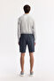Men's Anthracite Elastic Waist 100% Linen Relaxed Fit Shorts B003732 - 3