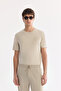 Men's Beige Elastic Waistband Side Zipper Pocket Technical Fabric Jogger A61Y3413 - 6