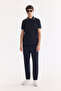 Men's Navy Blue Non-Curling Polo Collar Cotton Pack Technical Fabric Regular Fit T-Shirt A61Y1097 - 6