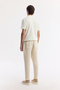 Men's Beige Elastic Waist 100% Linen Relaxed Fit Trousers B003032 - 3