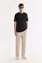 Men's Black Crew Neck Printed Viscose Blended Bi-Stretch Regular Fit T-Shirt A61Y1160 - 5