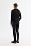 Men's Black Crew Neck Textured Regular Fit Knitwear Sweater E005110 - 4