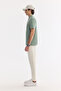 Men's Mint Green Non-Curling Polo Collar 100% Cotton Basic Regular Fit T-Shirt B001032 - 3