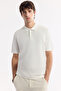 Men's Ecru Polo Neck Basic Rayon Knitwear Regular Fit T-Shirt A51Y5035 - 6