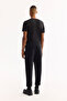 Men's Black Elastic Waist Lace-Up Soft Touch Regular Fit Sweatpants A52Y3412 - 3