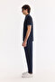 Men's Navy Blue Non-Curling Polo Collar Cotton Pack Technical Fabric Regular Fit T-Shirt A61Y1097 - 4
