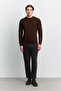 Men's Brown Crew Neck Plain Sweater B005021 - 6