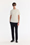Men's Ecru Crew Neck Printed Bi-Stretch Interlock Regular Fit T-Shirt A61Y1054 - 6