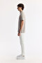 Men's Gray Polo Neck Bi-Stretch Printed Interlock Regular Fit T-Shirt A51Y1007 - 3