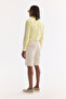 Men's Beige Elastic Waist Linen Blend Relaxed Fit Shorts B003731 - 3