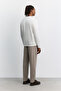 Men's Ecru Crew Neck Printed Interlock Regular Fit Sweatshirt A62Y1284 - 4