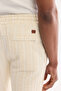 Men's Ecru Elastic Waist Cotton Jacquard Regular Fit Shorts A61Y3632 - 6