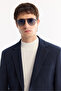Men's Navy Blue Mono Collar Bi-Stretch Lightly Textured Blazer Comfort Slim Fit Jacket A52Y4013 - 2