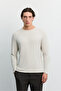 Men's Beige Crew Neck Long Sleeve Basic Modal Regular Fit T-Shirt A62Y1032