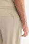 Men's Beige Elastic Waistband Side Zipper Pocket Technical Fabric Jogger A61Y3413 - 5