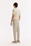 Men's Beige Elastic Waistband Side Zipper Pocket Technical Fabric Jogger A61Y3413 - 3