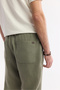 Men's Khaki Elastic Waist 100% Linen Relaxed Fit Trousers B003032 - 5