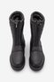 Women's Snow Boots Thick Serrated Fur Inside Sole Front Zipper Elastic Deviza black - 7