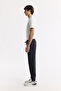 Men's Black Elastic Waist Lace-Up Technical Fabric Regular Fit Sweatpants A51Y3413 - 2