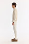 Men's Beige Polo Collar Linen Blend Basic Comfort Fit Knitwear Sweater A61Y5030 - 3