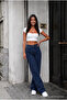 Women's High Waist Snow Wash Lycra Wide Leg Palazzo Jeans - 4