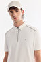 Men's White Polo Collar Zippered Anti-Wrinkle Quick-Drying Technical Fabric Regular Fit T-Shirt A61Y1106 - 2
