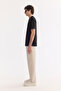 Men's Black Crew Neck Printed Viscose Blended Bi-Stretch Regular Fit T-Shirt A61Y1160 - 3