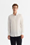 Men's White Classic Collar 100% Cotton Satin Easy-Iron Slim Fit Shirt B002006