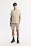 Men's Beige Crew Neck Printed Bi-Stretch Interlock Regular Fit T-Shirt A51Y1131 - 5