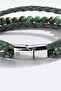 Men's Green 100% Leather Cety Stone Bracelet A51Y9602 - 2