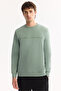 Men's Water Green Crew Neck Cotton Bi-Stretch Printed Regular Fit Sweatshirt A52Y1325 - 5