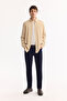 Men's Mink Buttoned Collar Linen Blend Slim Fit Shirt B002001 - 7