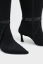 Women's Pointed Toe Stitched and Buckle Detailed Heeled Boots Belora Black Suede - 2