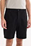 Men's Black Elastic Side Ribbed Relaxed Fit Chino Shorts A61Y3730 - 4