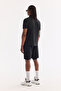 Men's Black Polo Collar Zippered Quick-Drying Anti-Wrinkle Technical Fabric Regular Fit T-Shirt A61Y1124 - 5