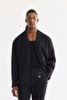 Men's Black Elastic Waist 100% Linen Relaxed Fit Trousers B003032 - 2