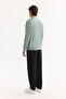 Men's Water Green Crew Neck Cotton Bi-Stretch Printed Regular Fit Sweatshirt A52Y1325 - 4