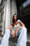 Women's High Waist Stretch Fabric Wide-Leg Palazzo Jeans - 5