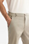 Men's Mink Soft Buttoned Double Leg Slim Fit Trousers with Elastic Sides A42Y3007 - 4