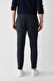 Men's Navy Blue 360 Degree Flexible Side Elastic Waist Suit Pants A32Y3251 - 4