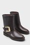 Women's belt buckle detailed daily boots feros coffee
