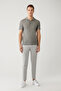 Men's Anthracite 3-Button Polo Collar Knitwear Regular Fit T-Shirt A41Y5067 - 5