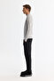 Men's Gray Half-High Collar Soft Touch Knitwear Regular Fit Sweater A42Y5023 - 3