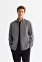 Men's Gray Buttoned Collar Easy-Iron Striped Slim Fit Shirt A42Y2098