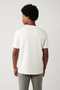 Men's White Soft Touch Hologram Printed Crew Neck Regular Fit T-Shirt A41Y1335 - 4