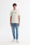 Men's Blue Classic Waist Vintage Washed Elastane Oslo Carrot Fit Jean Trousers A42Y3570