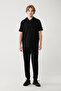 Men's Black Hooded Jersey Garnished Regular Fit T-Shirt A41Y1233 - 5