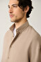 Men's Beige Soft Touch Bottomed Britli Collar Soft Touch Oversize Fit Shirt A41Y2168 - 3