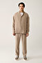 Men's Beige Soft Touch Bottomed Britli Collar Soft Touch Oversize Fit Shirt A41Y2168 - 7
